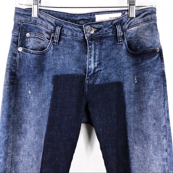 Sass & Bide Wash Colorblock Skinny Fit Ankle Jeans 26 - Picture 4 of 7